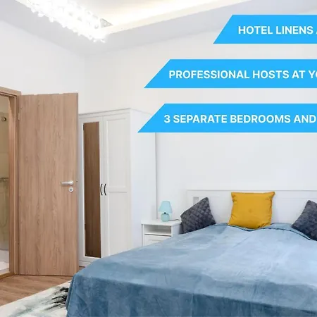 3 En Bedroom Flat In The Main Centre For 6ppl, 3bdr,3bthr,ac Daire Budapeşte